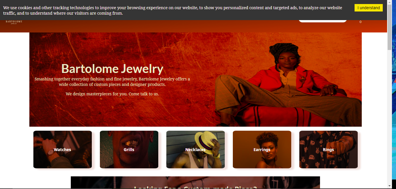Screenshot of Bartolome Jewelry