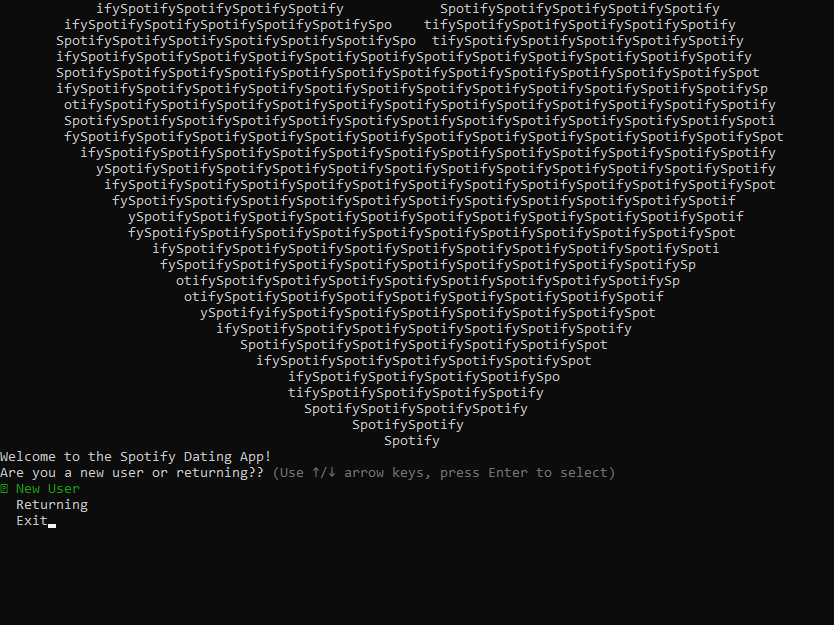 Screenshot of Spotify Dating App